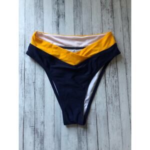 Cupshe bikini bottom | Navy/yellow | size xsmall